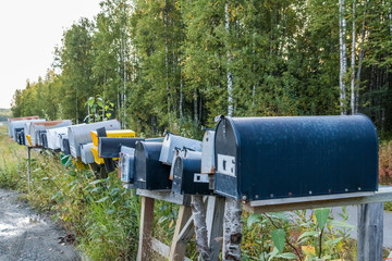 並んだ郵便受け　Mailbox that side-by-side
