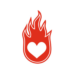 passion fire heart icon