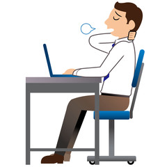 疲労気味の男性会社員