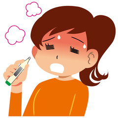 体調不良の女性