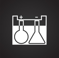 Chemical accumulator on black background icon