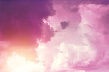 Creative background, pink, fluffy, vanilla clouds. The concept of lightness, magic, magic, fairy tale, good. Background for cards, flyers.