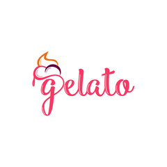 Gelato, Ice Cream Logo, Typography, Typeface, Icon, Symbol Vector Design