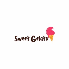 Ice Cream Gelato Logo, Sign, Typography, Icon, Symbol Vector Design