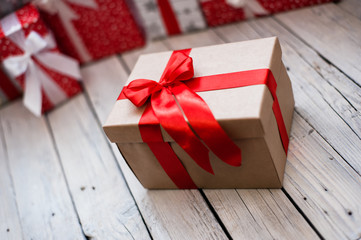 Christmas gift box with decoration