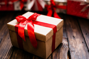 Christmas gift box with decoration