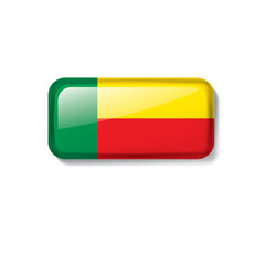 Benin flag, vector illustration on a white background