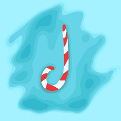 Traditional christmas candy. Vector illustration.