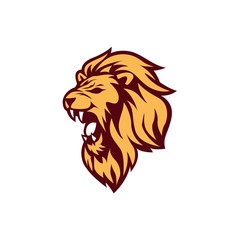 Angry Lion Head Logo, Sign, Vector Design Illustration