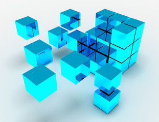 Fototapeta na wymiar abstract cubes concept. 3d rendered illustration