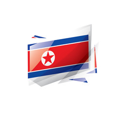 North Korea flag, vector illustration on a white background