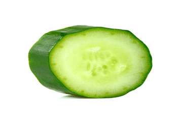 slices of cucumber isolated on white background