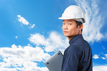 Handsome young asian man architect