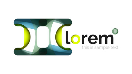 Abstract geometric design logo made of flowing elements