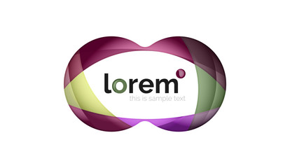 Abstract geometric design logo made of flowing elements