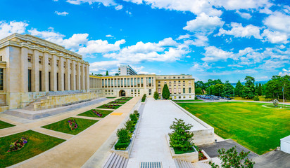 Palace of Nations building - seat of the United nations - in Geneva, Switzerland