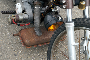 Image of an old motorcycle engine.