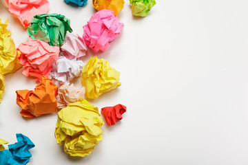 colorful crumpled paper balls