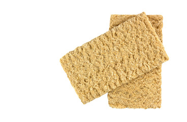 Crispbread isolated on white background.