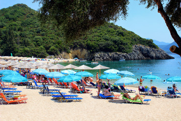 Fototapeta na wymiar Sivota Greece beach Mega Ammos