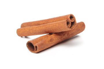 Cinnamon sticks isolated on white background