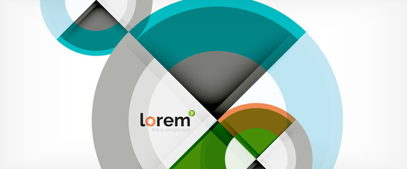 Obraz premium Modern geometric circles abstract background, colorful round shapes with shadow effects