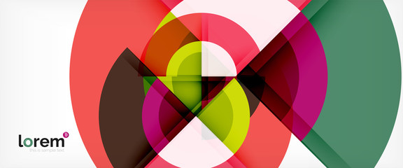 Obraz premium Modern geometric circles abstract background, colorful round shapes with shadow effects