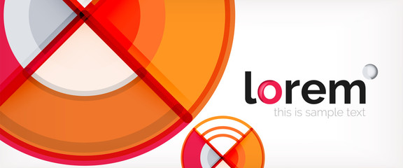 Circle abstract background, bright colorful round geometric shapes