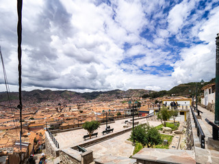 View of the Cusco city from the mirador de San Blas