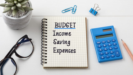 Budget planning concept on white desk