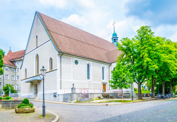 View of a white church in solothurn