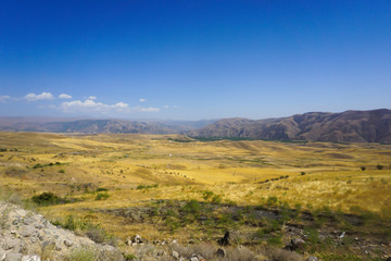 Armenian Landscape Steppe with Stones and Rocks