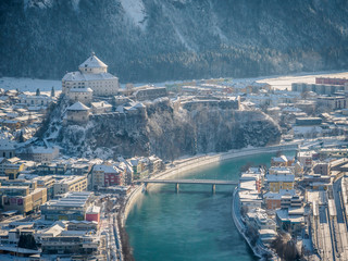 Winter in the city of Kufstein Tirol