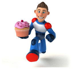 Fototapeta premium Super modern superhero - 3D Illustration