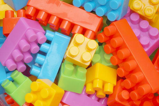 Toys building blocks, colorful plastic constructor for children.
