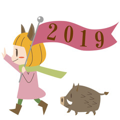年賀状カット2019年
