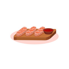 Traditional roasted meat patties, kebapche, Bulgarian cuisine national food dish vector Illustration on a white background