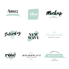 Collection of logos and branding vector