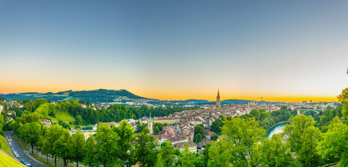 Sunset view of Bern in Switzerland