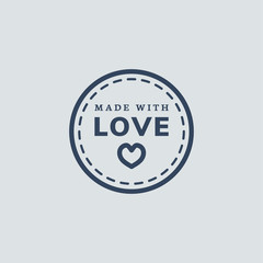 Made with love icon illustration