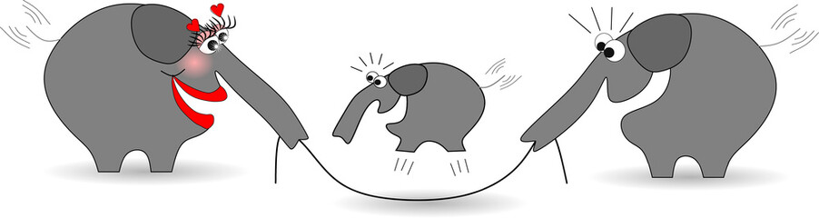 Elefantenfamilie beim Spielen - Seilspringen © Lars Tuchel