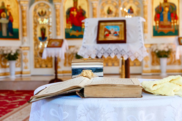 Fototapeta na wymiar Interior Moldovan orthodox Church