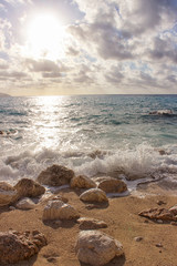 Beautiful Myrtos Beach with transparent sea in Kefalonia