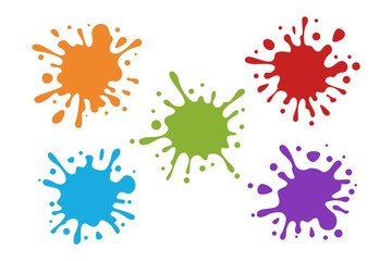 Splash Water Colorful Set Collection Vector splatter paint art element