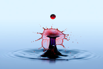 Collision effect of two falling water drops - splatter