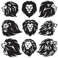 Lion Logo Set Collection. Premium Design Vector Illustration Emblem Icons
