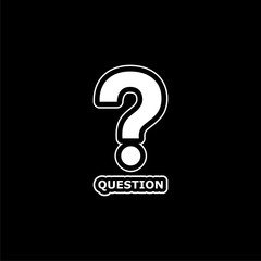 Question icon or logo on dark background 