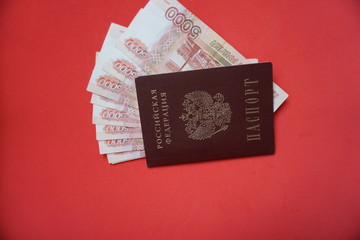 Russian passport and money