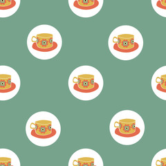 vector Seamless pattern with colorful cups. seamless pattern background