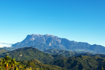 Mount Kinabalu national park scenery in Kundasang, Sabah Borneo, Malaysia.